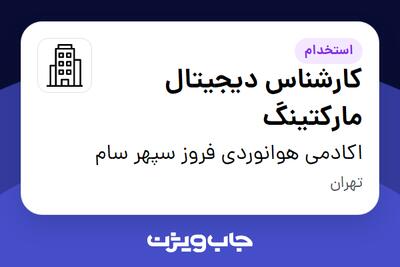 استخدام کارشناس دیجیتال مارکتینگ در اکادمی هوانوردی فروز سپهر سام