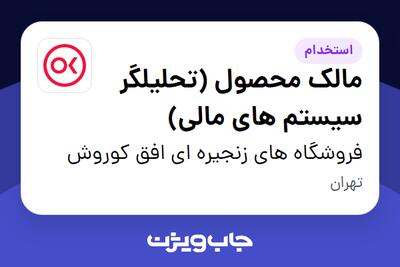 استخدام مالک محصول (تحلیلگر سیستم های مالی) در فروشگاه های زنجیره ای افق کوروش