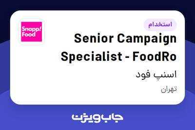 استخدام Senior Campaign Specialist - FoodRo در اسنپ فود