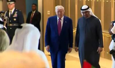 استقبال رئیس امارات از ترامپ در ابوظبی