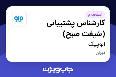 استخدام کارشناس پشتیبانی (شیفت صبح) در الوپیک