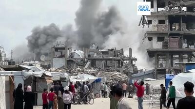 ببینید؛ لحظه برخورد موشک اسرائیلی به ساختمانی در جبالیا