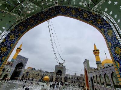 بارش شدید باران؛حرم مطهر امام رضا(ع)