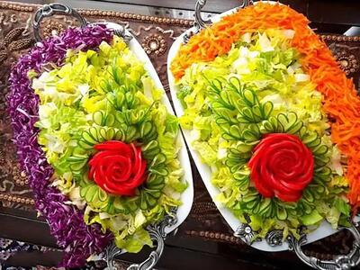 بهترین ایده تزیین سالاد مجلسی + فیلم - سبک ایده آل