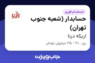 استخدام حسابدار (شعبه جنوب تهران) در اریکه درنا
