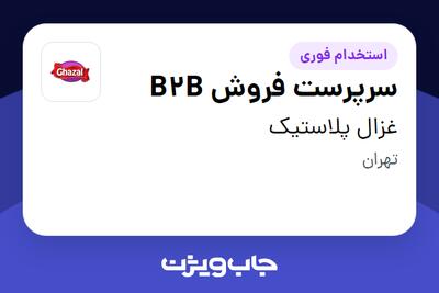 استخدام سرپرست فروش B2B در غزال پلاستیک