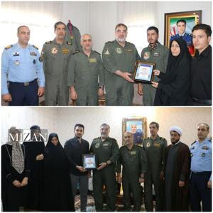 فرمانده نیروی هوایی ارتش با خانواده شهیدان مصطفوی و قدیمی دیدار کرد