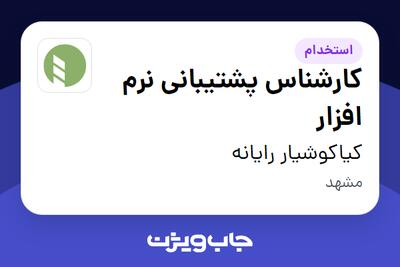 استخدام کارشناس پشتیبانی نرم افزار در کیاکوشیار رایانه