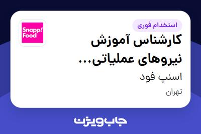 استخدام کارشناس آموزش نیروهای عملیاتی (توسعه کسب و کار) - آقا در اسنپ فود