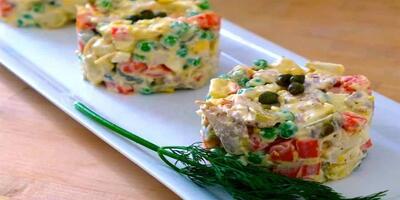 آموزش آشپزی: طرز تهیه سالاد مرغ و ژامبون رژیمی