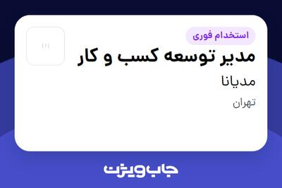 استخدام مدیر توسعه کسب و کار در مدیانا
