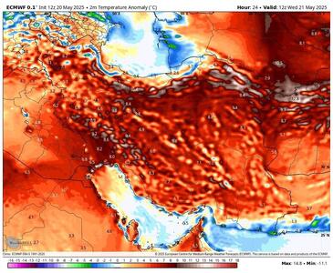 گرما و ناهنجاری دمایی شدید در کشور + نقشه