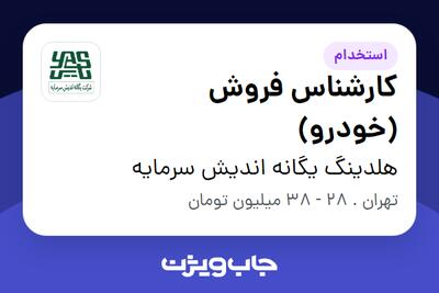 استخدام کارشناس فروش (خودرو) در هلدینگ یگانه اندیش سرمایه