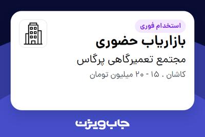 استخدام بازاریاب حضوری در مجتمع تعمیرگاهی پرگاس