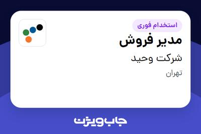 استخدام مدیر فروش در شرکت وحید