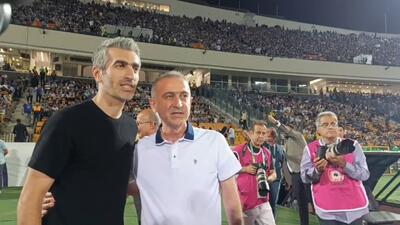 خوش و بش مربیان استقلال و نفت آبادان پیش از نیمه نهایی جام حذفی