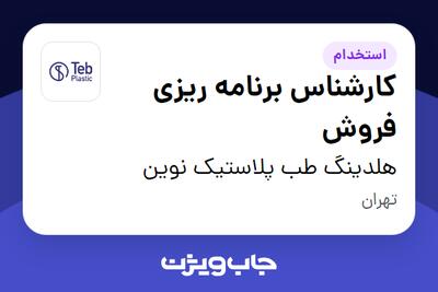 استخدام کارشناس برنامه ریزی فروش در هلدینگ طب پلاستیک نوین