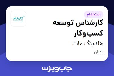 استخدام کارشناس توسعه کسب‌وکار در هلدینگ مات