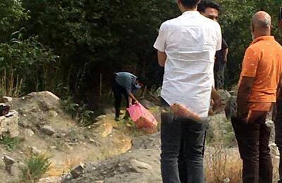 جسد یک زن داخل چمدان صورتی رنگ در جاده هراز کشف شد ! + عکس صحنه
