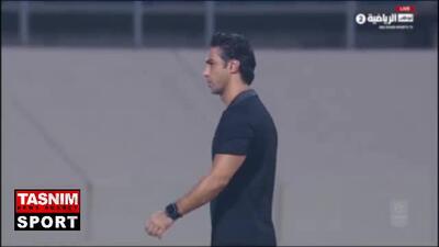 لحظه اخراج فرهاد مجیدی در دیدار امشب البطائح مقابل الوحده