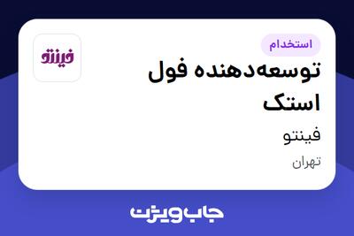 استخدام توسعه‌دهنده فول‌ استک در فینتو