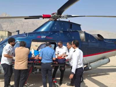 ماموریت اورژانس هوایی بوشهر برای انتقال بیمار با مشکل سوختگی