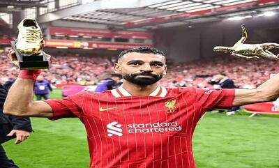تصاویری از همسر محجبه محمد صلاح در اهدای جایزه کفش طلا