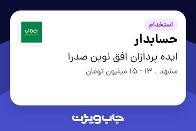 استخدام حسابدار - خانم در ایده پردازان افق نوین صدرا
