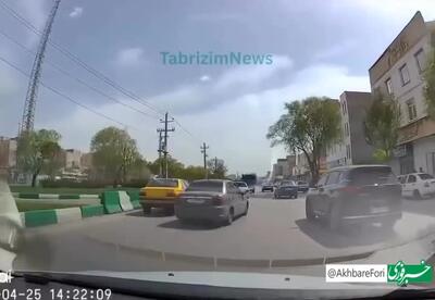 برخورد خودروی سواری با یک سرباز در تبریز