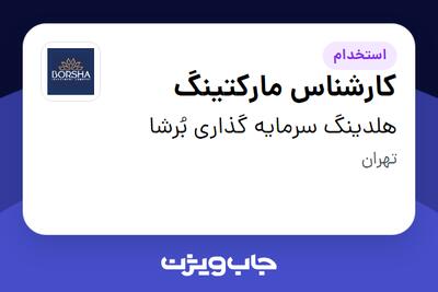 استخدام کارشناس مارکتینگ در هلدینگ سرمایه گذاری بُرشا