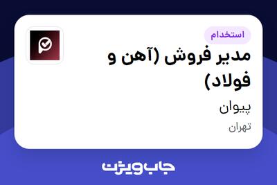 استخدام مدیر فروش (آهن و فولاد) در پیوان