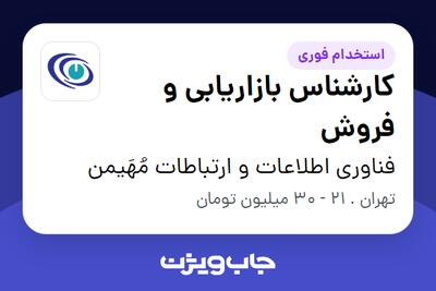 استخدام کارشناس بازاریابی و فروش در فناوری اطلاعات و ارتباطات مُهَیمن
