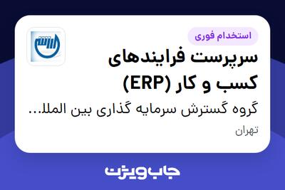 استخدام سرپرست فرایندهای کسب و کار (ERP) در گروه گسترش سرمایه گذاری بین المللی ارزش