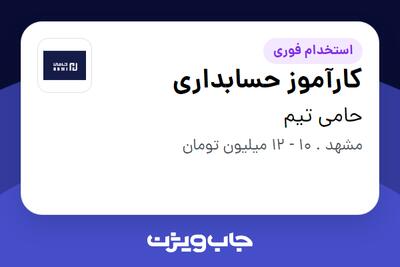 استخدام کارآموز حسابداری در حامی تیم