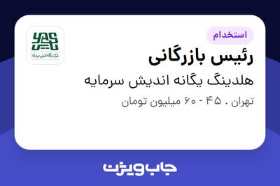 استخدام رئیس بازرگانی در هلدینگ یگانه اندیش سرمایه
