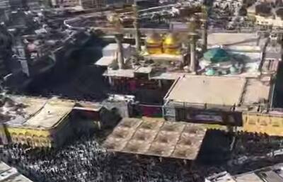 تصاویر هوایی از روز شهادت امام جواد(ع) در کاظمین