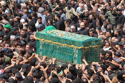 تشییع نمادین پیکر امام جواد (ع) در کاظمین+ فیلم