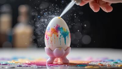 آموزش رنگ کردن تخم مرغ با روش قطره ای و اسپری
