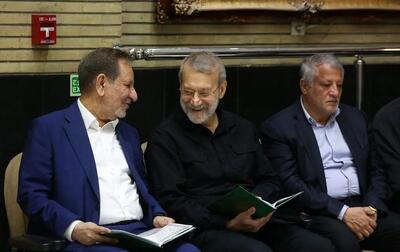 همنشینی لاریجانی و محسن هاشمی در یک مراسم