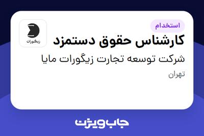 استخدام کارشناس حقوق دستمزد در شرکت توسعه تجارت زیگورات مایا