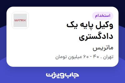 استخدام وکیل پایه یک دادگستری - خانم در ماتریس