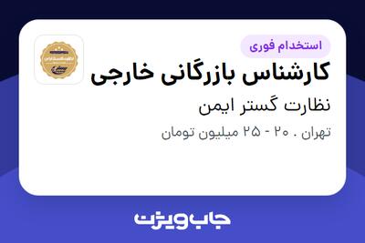 استخدام کارشناس بازرگانی خارجی - خانم در نظارت گستر ایمن