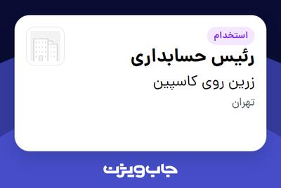 استخدام رئیس حسابداری در زرین روی کاسپین