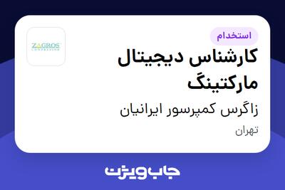 استخدام کارشناس دیجیتال مارکتینگ در زاگرس کمپرسور ایرانیان