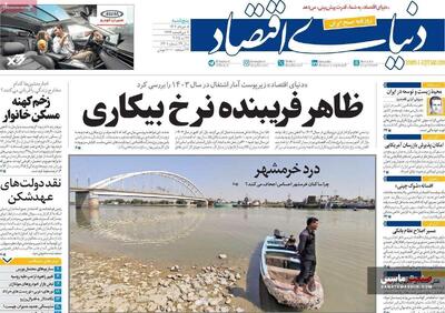 صفحه نخست روزنامه های اقتصادی 8 خرداد 1404