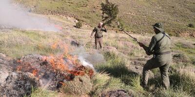 مهار پنجمین آتش‌سوزی در مراتع قوچان