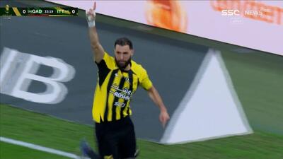 گل اول الاتحاد به القادسیه عربستان (کریم بنزما)