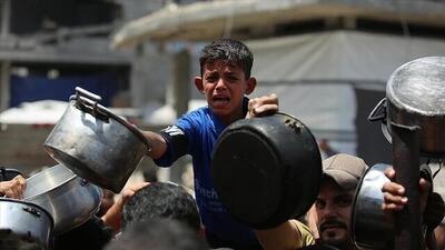 حماس: قحطی، کودکان غزه را از پا درآورده است