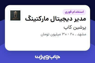 استخدام مدیر دیجیتال مارکتینگ در پرشین کاپ
