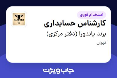 استخدام کارشناس حسابداری در برند پاندورا (دفتر مرکزی)